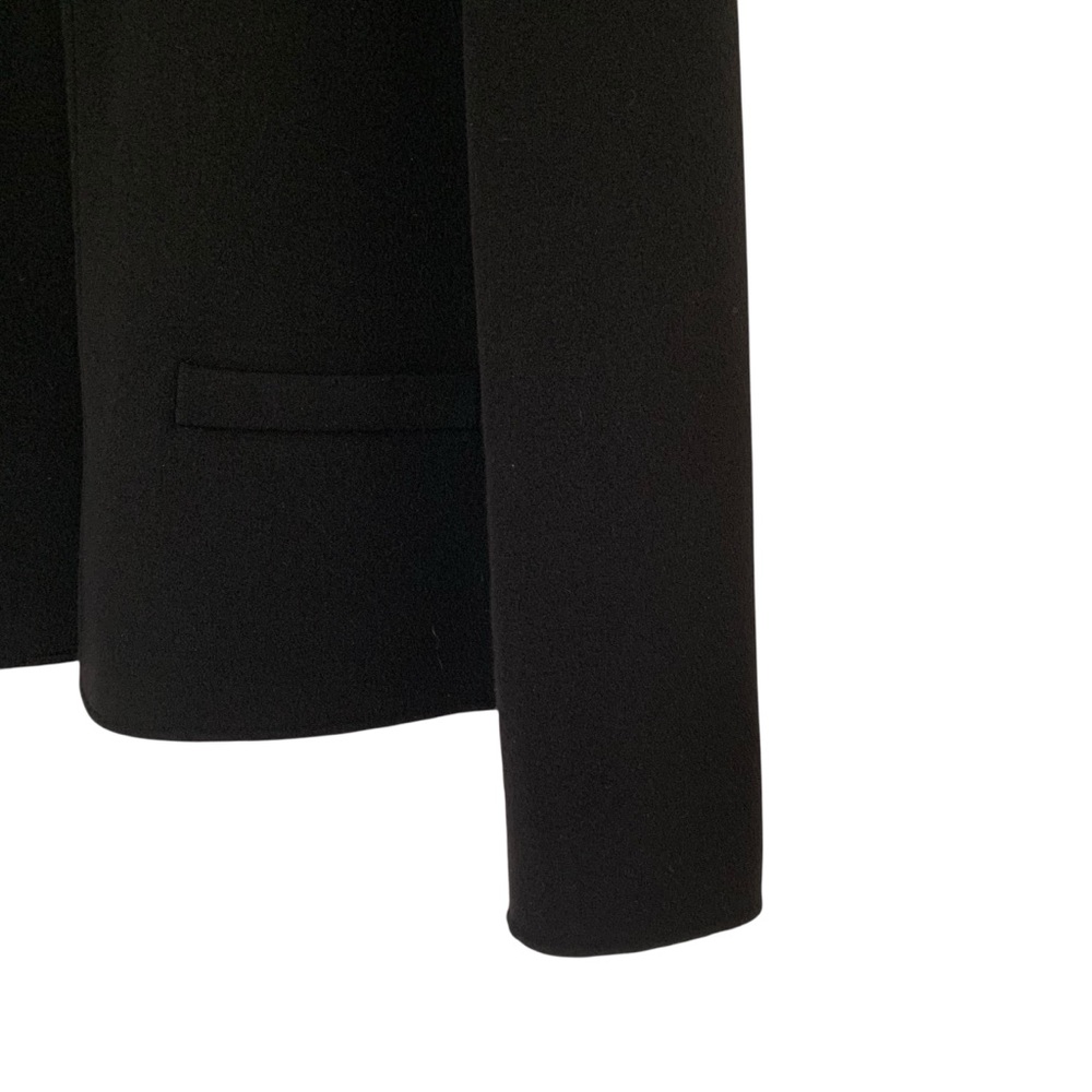 Talbots Black 100% Wool Open Front Jacket (Capsule Minimalist Oversized Retro) - Picture 7 of 9